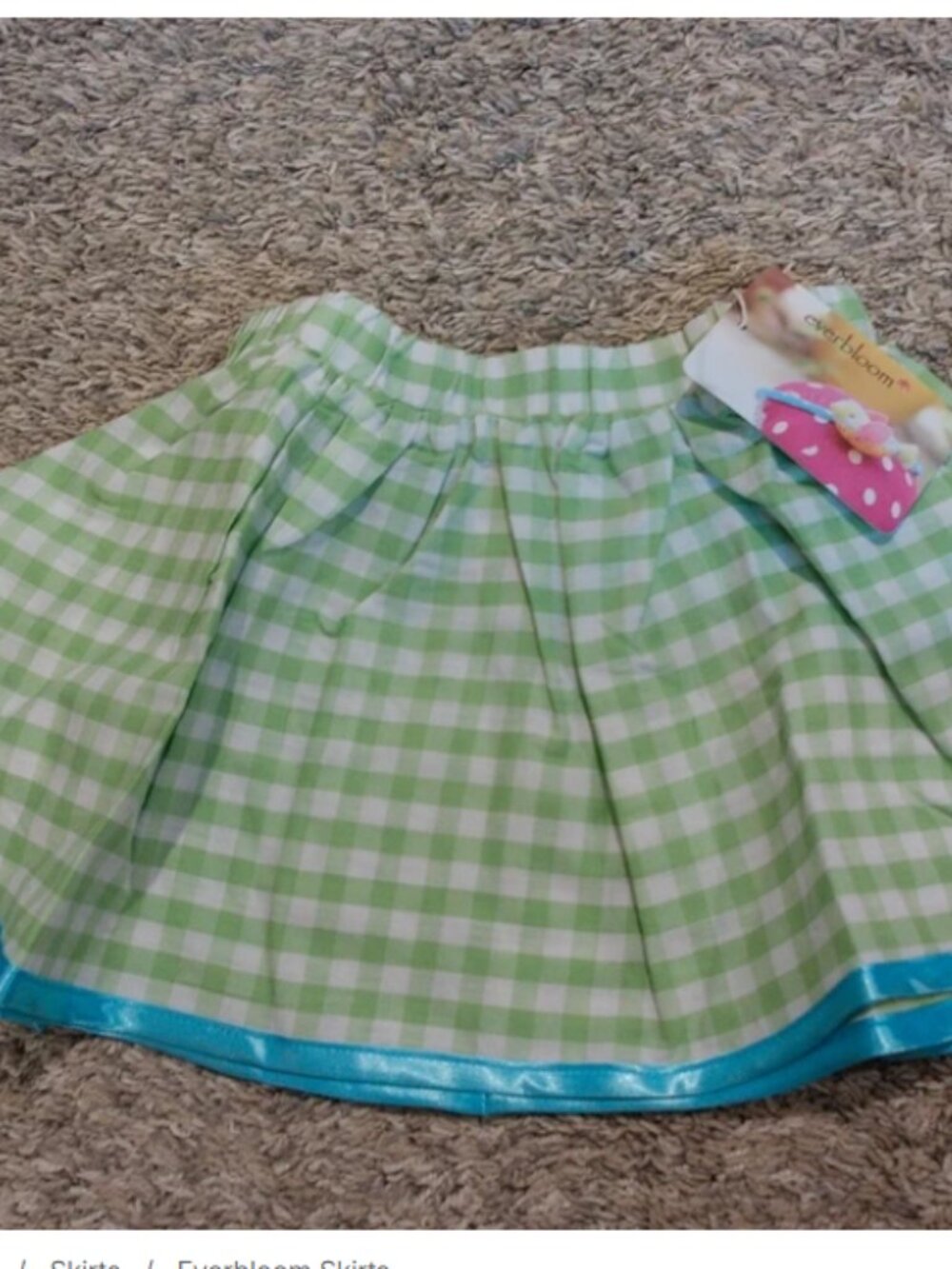 Gingham Green Pattern 100% cotton skirt, many sizes